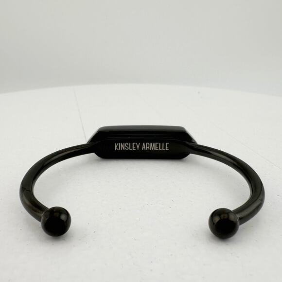 Black Ondine White Quartz Bangle Bracelet - Picture 8 of 12